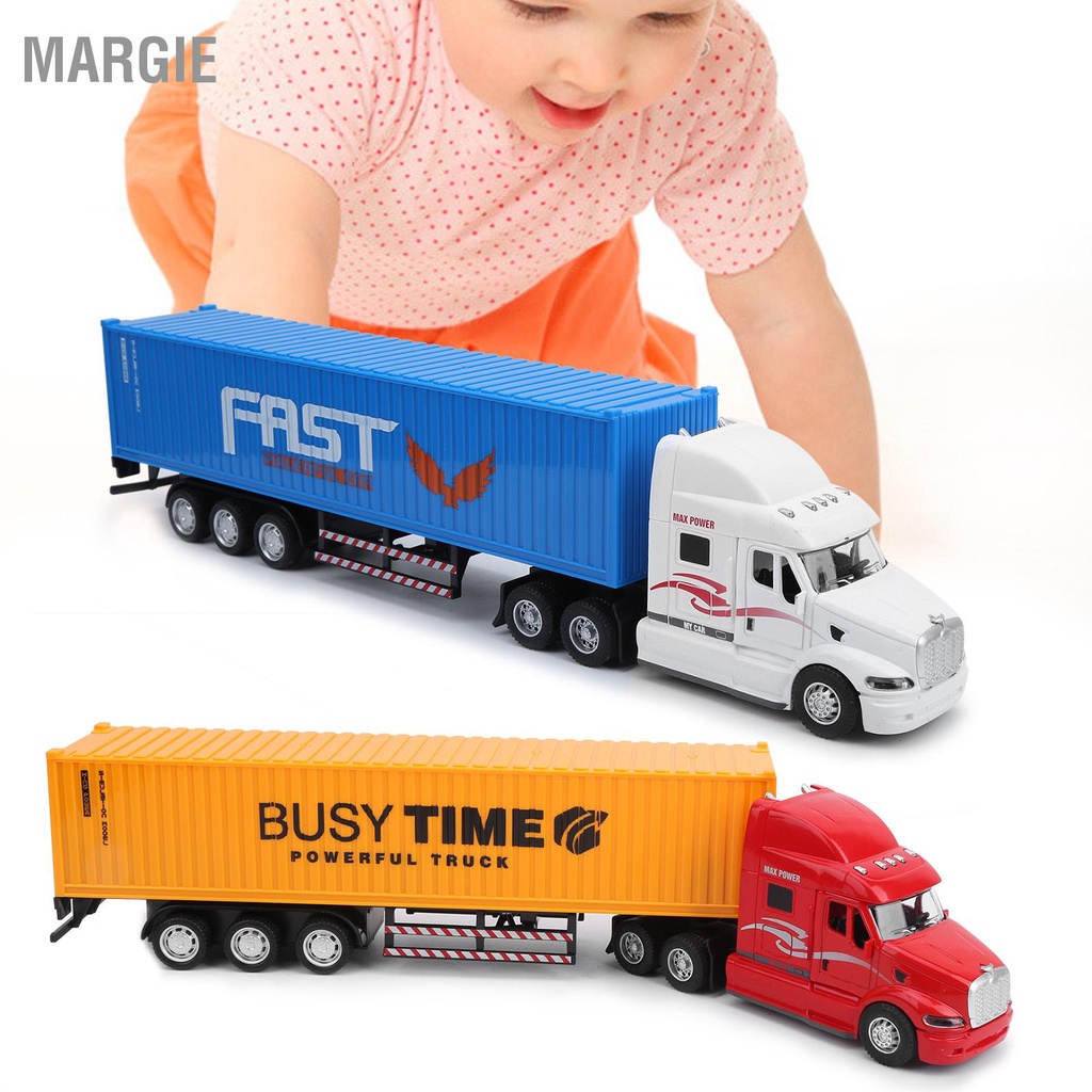 [Hàng Sẵn] Đồ chơi xe đầu kéo container đầu bằng hợp kim chạy đà tháo rời được tỷ lệ 1:48 MARGIE S.