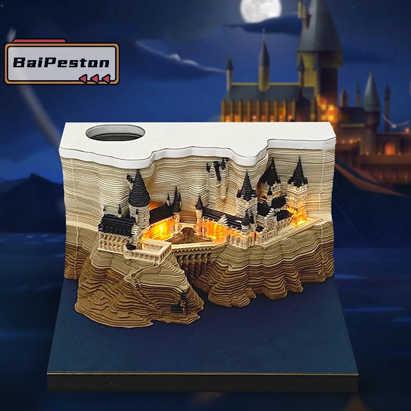 Lịch Để Bàn 3d Có Đèn led Và Giấy Ghi Chú Sáng Tạo