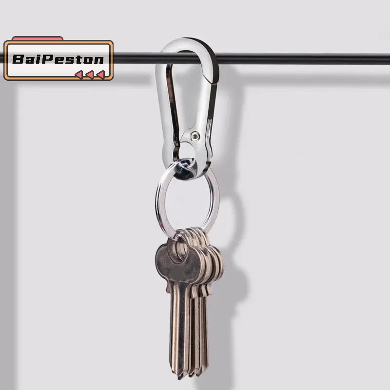 Móc Khóa Hình Móng Ngựa Bằng Thép Không Gỉ Chống Thất Lạc Thời Trang Cho Nam