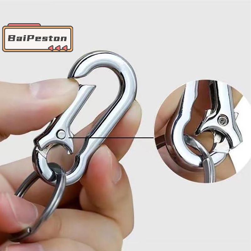 Móc Khóa Hình Móng Ngựa Bằng Thép Không Gỉ Chống Thất Lạc Thời Trang Cho Nam