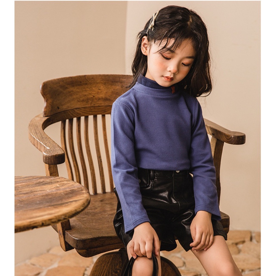 Áo Thun Dài Tay Cổ Vừa Giữ Ấm Thời Trang Thu Đông Cho Bé Trai