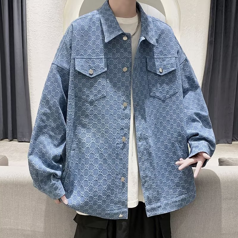 Áo Khoác denim Dáng Rộng Thời Trang Hàn Quốc Cá Tính Cho Nam