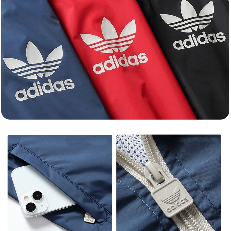 Áo Khoác Thể Thao Adidas 100% Chính Hãng Siêu Nhẹ Chống Gió Có Mũ Trùm Cá Tính