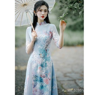 Sườn Xám Cách Tân Phong Cách Trung Hoa Cổ Điển Thời Trang Mới Cho Nữ đầm thanh lịch Việt Nam đầm hán phục cách tân váy thời trang nữ hàng ngày váy nhẹ nhàng