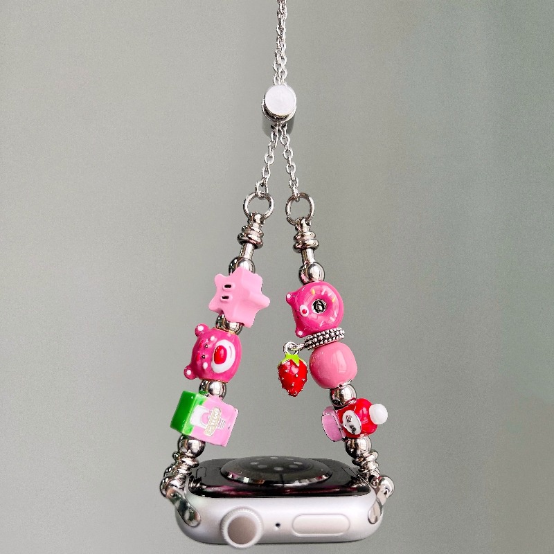 Dễ Thương Dây Đeo Đồng Hồ Thay Thế Hình Gấu Hoạt Hình Cho iwatch 49mm 45mm 44mm 38mm 40mm 41mm 42mm ultra 9 8 7 6 5 4 3 2 1