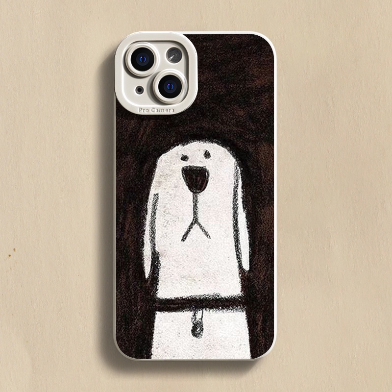 Phù Hợp Ốp Điện Thoại Hình Chú Chó Trắng Cho iphone 11 12 pro max x xr xs max se 7 plus 8 plus 13 pro max 14 pro max