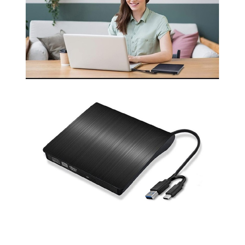 New Black USB 3.0 Type C External CD/DVD Drive Burner Player for Laptop PC