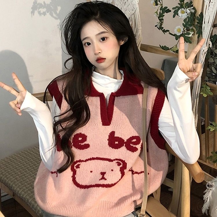 Áo Dệt Kim Không Tay Dáng Rộng Thời Trang Cá Tính