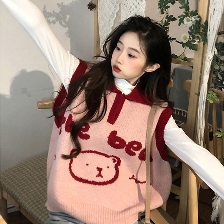 Áo Dệt Kim Không Tay Dáng Rộng Thời Trang Cá Tính