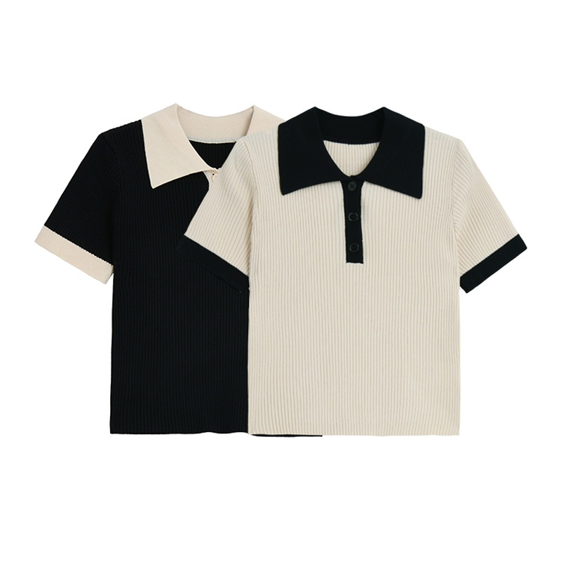 C & m Áo Thun polo Dệt Kim Ngắn Tay Ôm Dáng Thời Trang Mùa Hè
