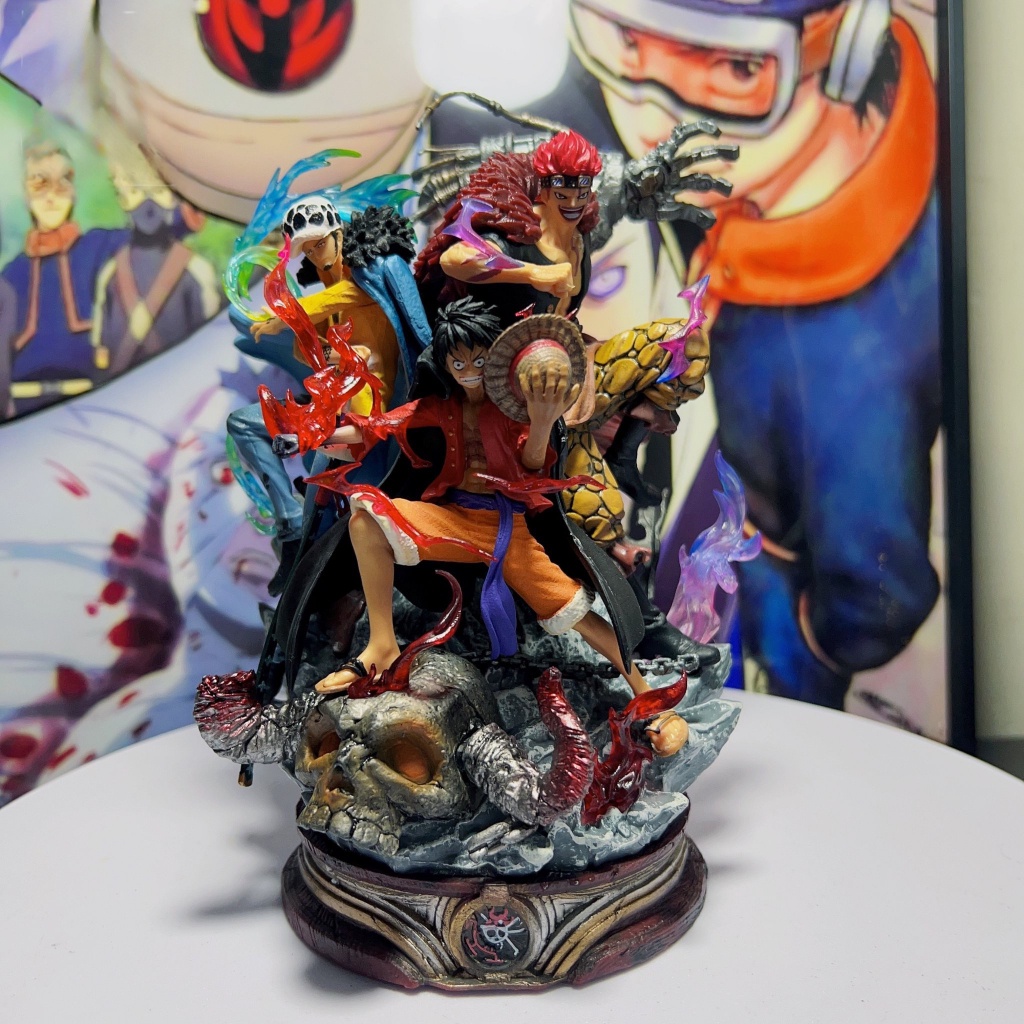 MH76 - Mô Hình Cao Cấp Luffy Law Kid Phiên Bản Nhỏ Cao 22cm - Mô Hình One Piece SẴN HÀNG