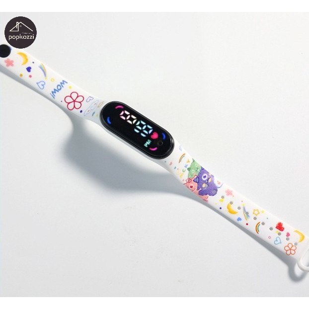Popkozzi Đồng Hồ Led Điện Tử Màn Hình Cảm Ứng Chống Nước Hình Hoạt Hình Đáng Yêu Cho Nam Nữ