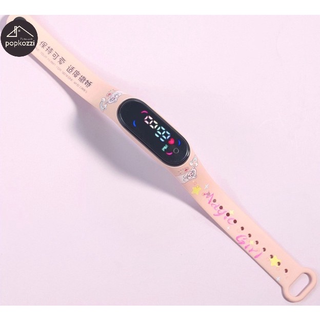 Popkozzi Đồng Hồ Led Điện Tử Màn Hình Cảm Ứng Chống Nước Hình Hoạt Hình Đáng Yêu Cho Nam Nữ