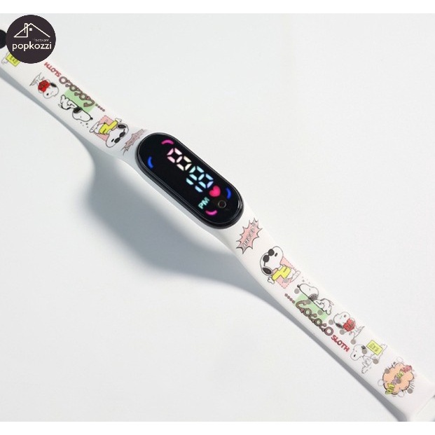 Popkozzi Đồng Hồ Led Điện Tử Màn Hình Cảm Ứng Chống Nước Hình Hoạt Hình Đáng Yêu Cho Nam Nữ