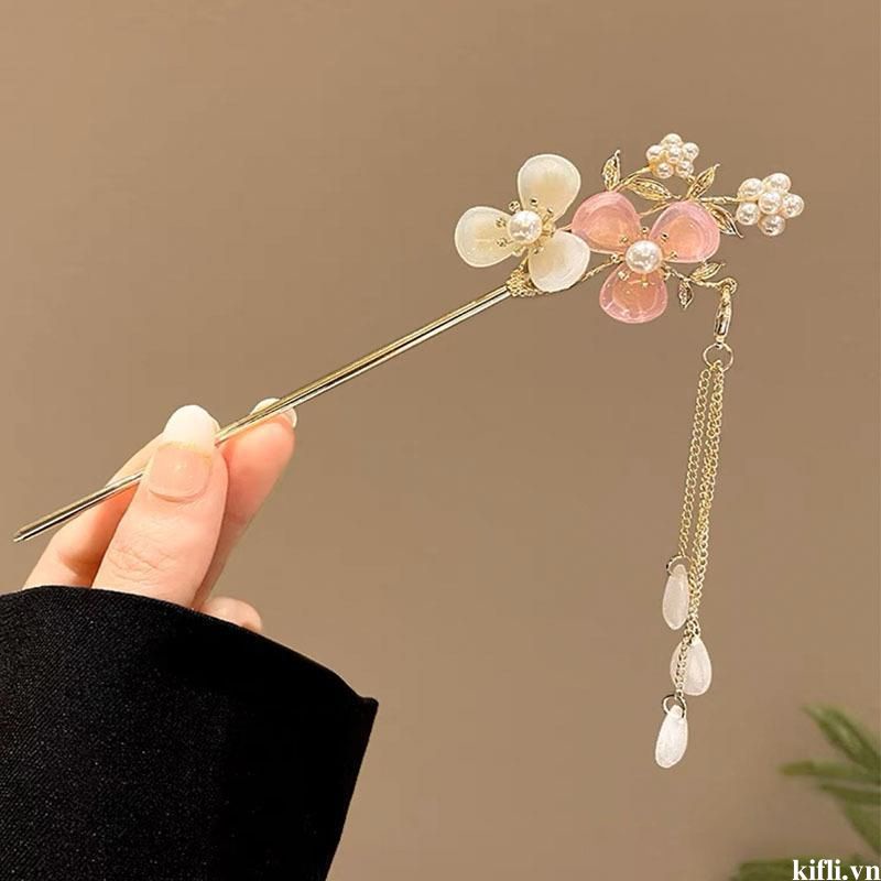 🌸🌸Kẹp Tóc Kim Loại Hình Hoa Đính Ngọc Trai Giả Thời Trang Mùa Hè 2023