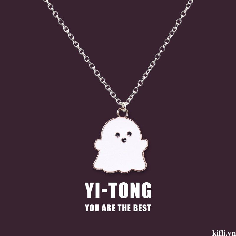 🌸🌸Dây chuyền hợp kim mặt hình con ma hoạt hình màu trắng đen dễ thương dành cho cặp đôi