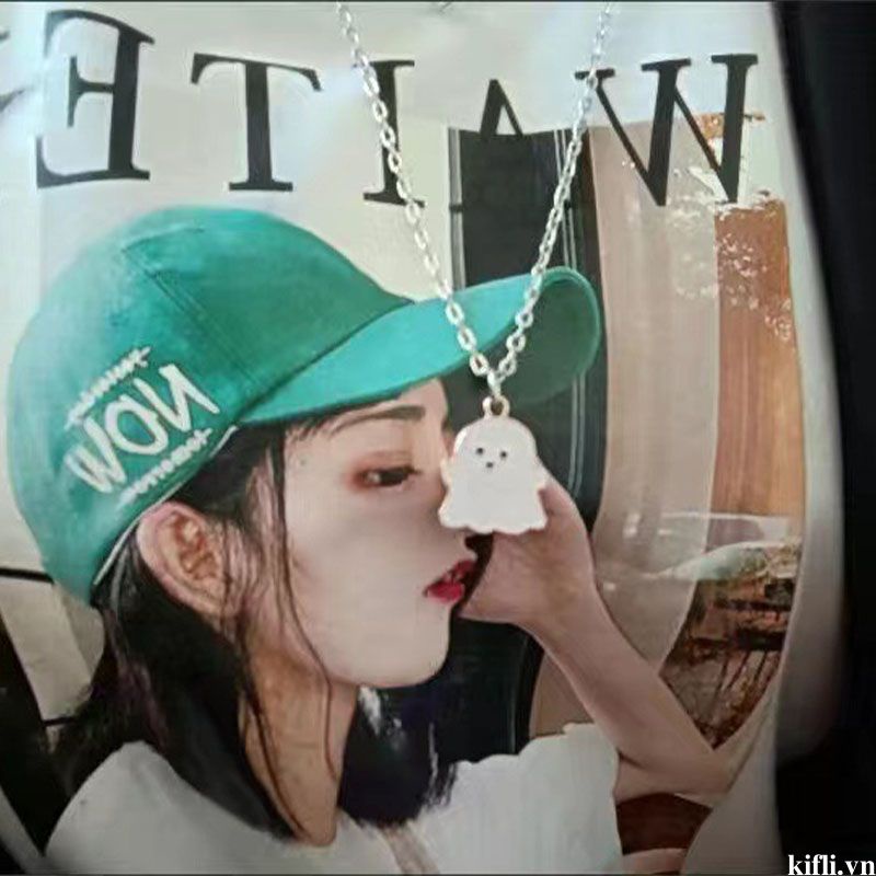 🌸🌸Dây chuyền hợp kim mặt hình con ma hoạt hình màu trắng đen dễ thương dành cho cặp đôi