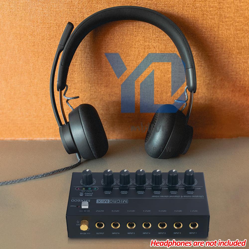 Máy Trộn Âm Thanh mini Âm Thanh Nổi Cho Bộ Trộn Âm Thanh Siêu Thấp 6 Kênh Cho Đàn Guitar bass / Bàn Phím Sân Khấu