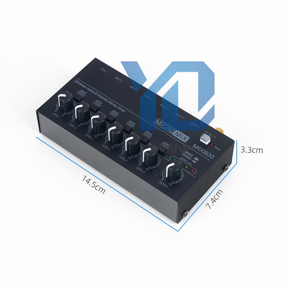 Máy Trộn Âm Thanh mini Âm Thanh Nổi Cho Bộ Trộn Âm Thanh Siêu Thấp 6 Kênh Cho Đàn Guitar bass / Bàn Phím Sân Khấu