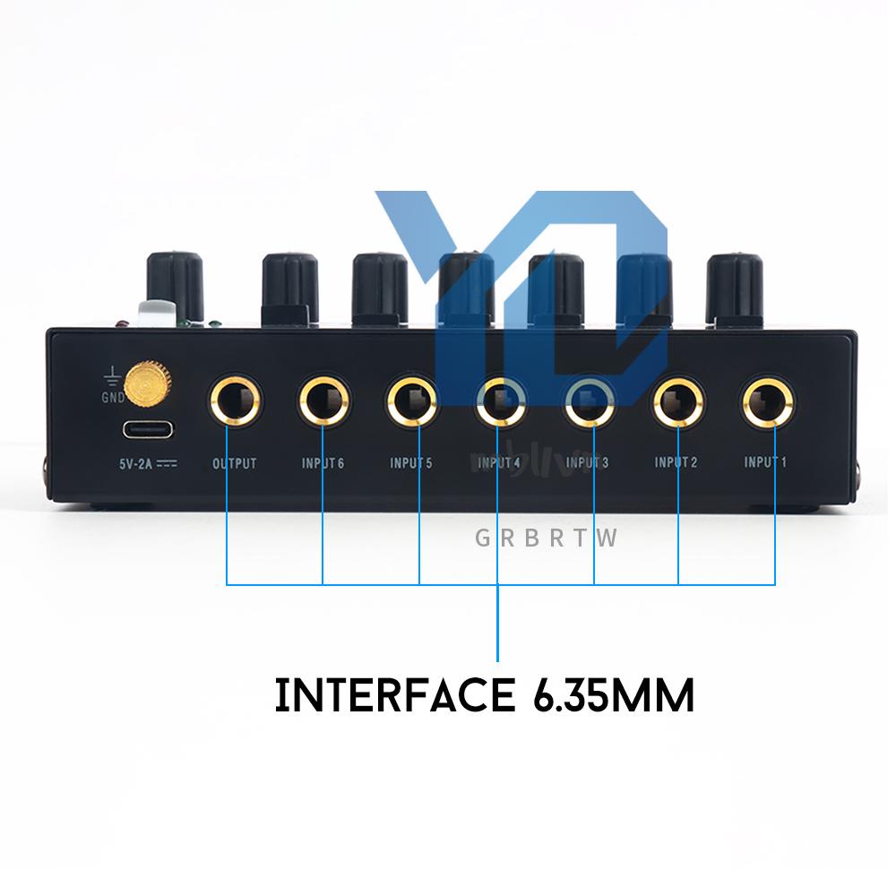 Máy Trộn Âm Thanh mini Âm Thanh Nổi Cho Bộ Trộn Âm Thanh Siêu Thấp 6 Kênh Cho Đàn Guitar bass / Bàn Phím Sân Khấu