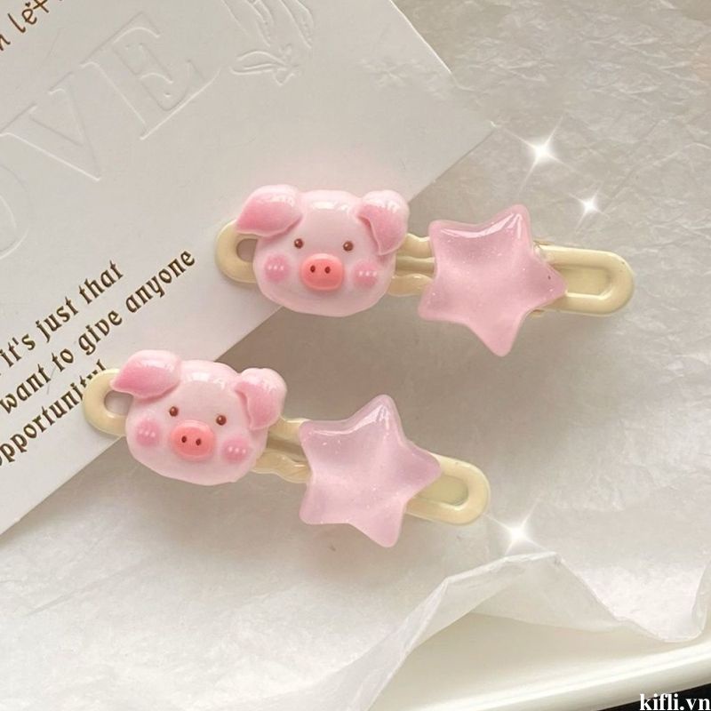 🌸🌸Kẹp Tóc Hình Ngôi Sao / Chú Heo Hồng Dễ Thương Xinh Xắn