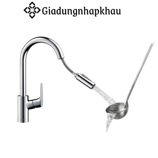 Vòi chậu bếp hansgrohe focus 240 31815000, vòi chậu rửa, có dây rút kéo dài, made in germany, giadungnhapkhau19