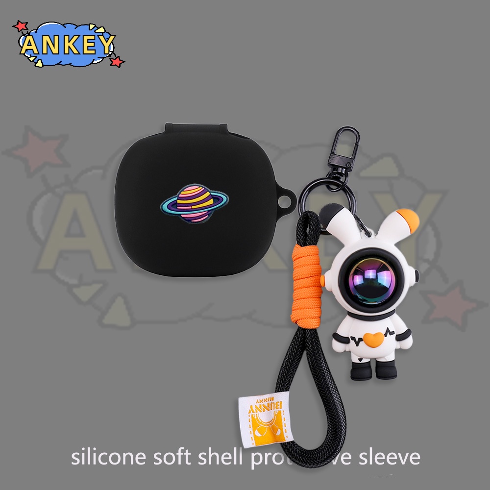 For JBL Live Flex / Pro 2 / W300 / Free2 / Wave Flex Case Cartoon Astronaut Earphone Silicone Earbuds Soft Protective Headphone Cover Headset Skin with Pendant