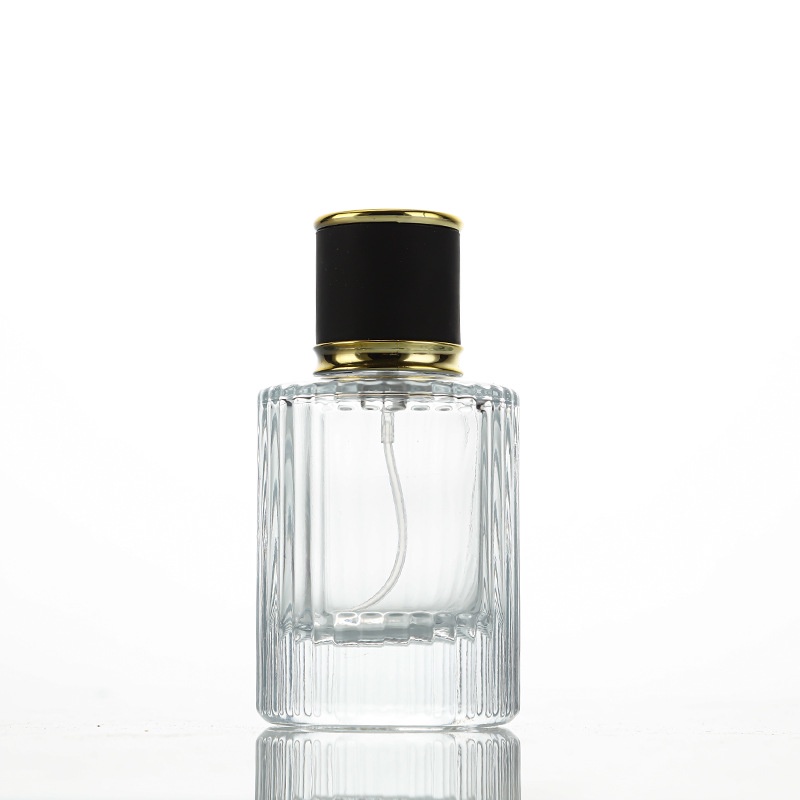 Chai chiết nước hoa 30ml, 50ml thuỷ tinh sọc hình trụ Chloe nắp đen dày dặn