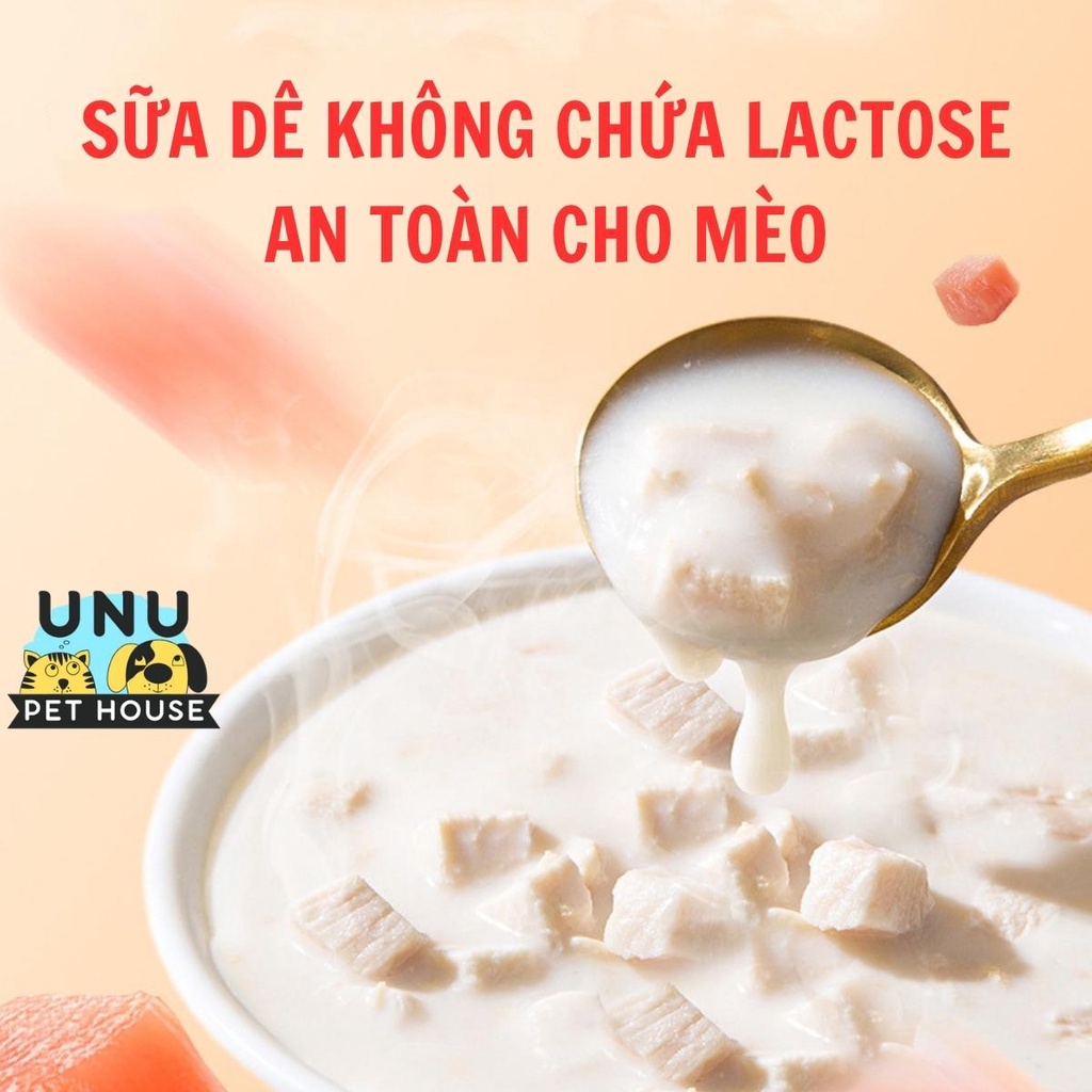 Pate mèo sốt sữa dê hầm thịt  thơm ngon hấp dẫn, dùng cho mèo mọi lứa tuổi – UNU Pet House