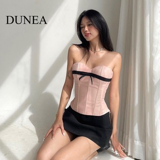Dunea áo ống màu tương phản thắt nơ quyến rũ cho nữ