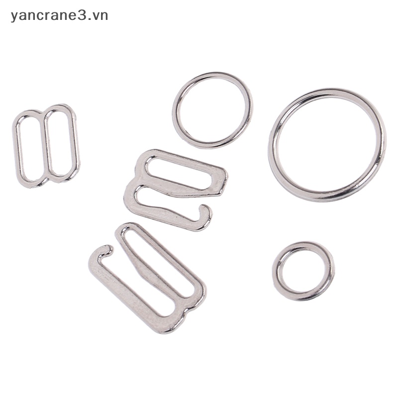 Set 100 Móc / Vòng Tròn Bằng Kim Loại Bạc Làm Đồ Lót / Dây Áo Ngực