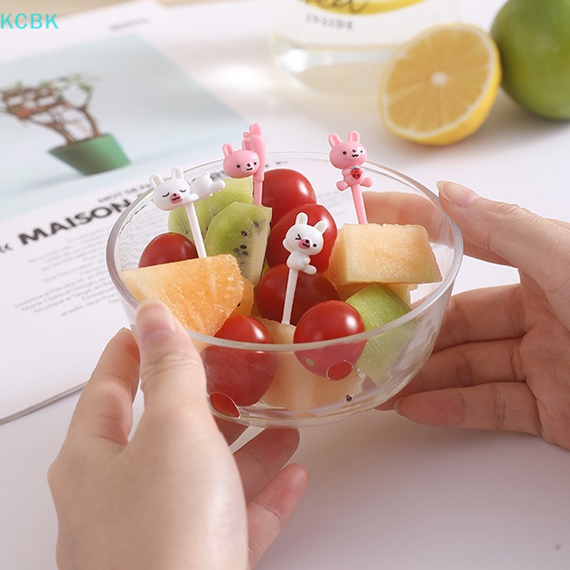 Kc Nĩa Ăn Trái Cây Bằng Nhựa Cấp Thực Phẩm Hình Động Vật Hoạt Hình mini Trang Trí Bữa Tiệc Cho Bé bk
