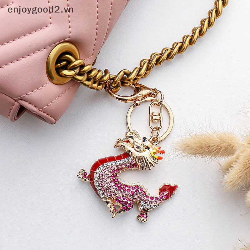 Móc Khóa Hình Rồng Đính Đá Trung Hoa Thời Trang