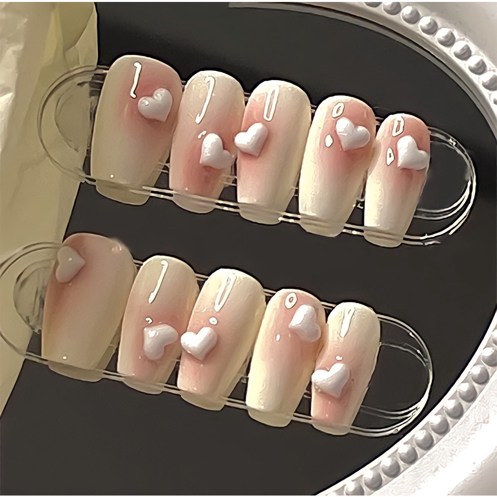 Hộp 50 Tim Mini Đủ Màu Pastel Ngọt Ngào Đính Móng Tay