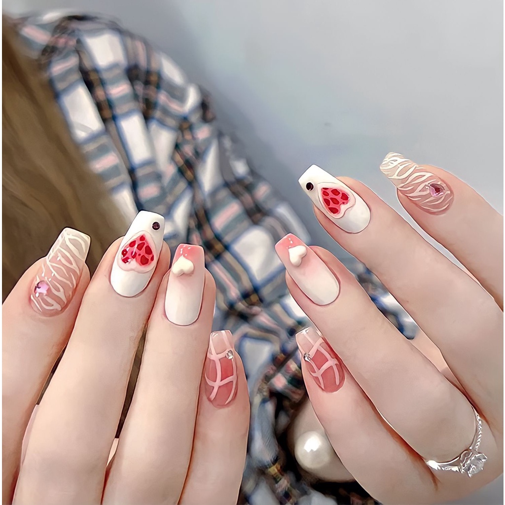 Hộp 50 Tim Mini Đủ Màu Pastel Ngọt Ngào Đính Móng Tay