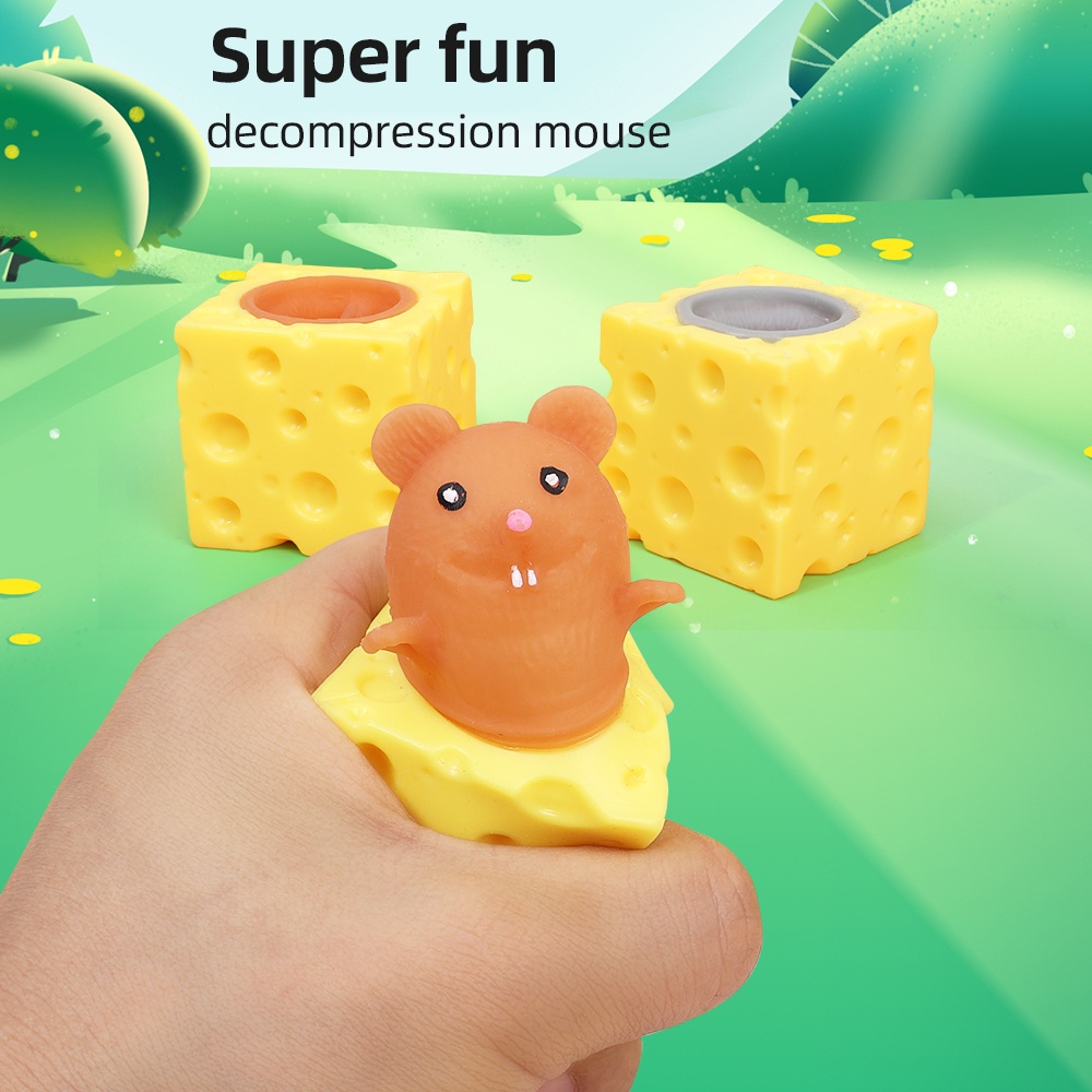 Đồ Chơi Nắn Bóp Đàn Hồi Giảm stress Hình Chú Chuột 4.5 * 4.5cm