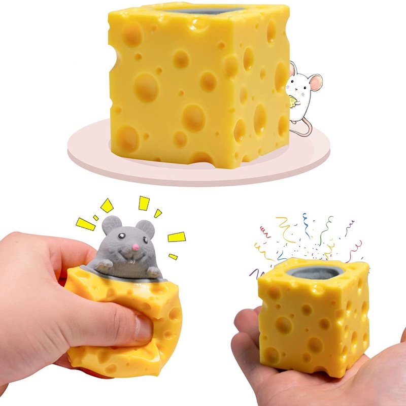 Đồ Chơi Nắn Bóp Đàn Hồi Giảm stress Hình Chú Chuột 4.5 * 4.5cm