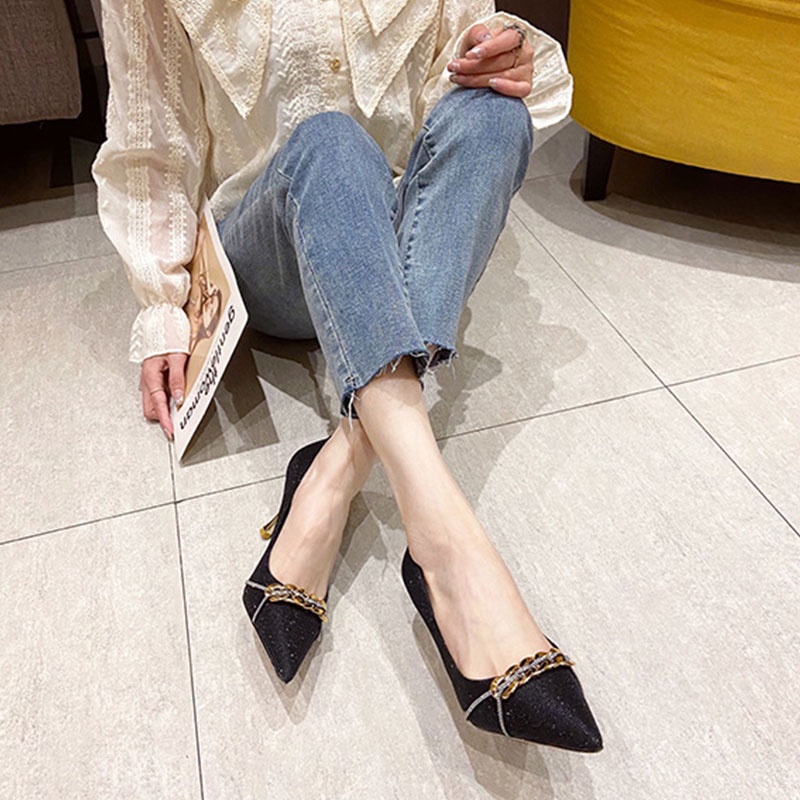 Hong Kong Premium shoes❥Giày Cao Gót Mũi Nhọn Thời Trang Dành Cho Nữ