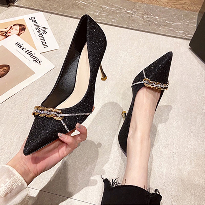 Hong Kong Premium shoes❥Giày Cao Gót Mũi Nhọn Thời Trang Dành Cho Nữ