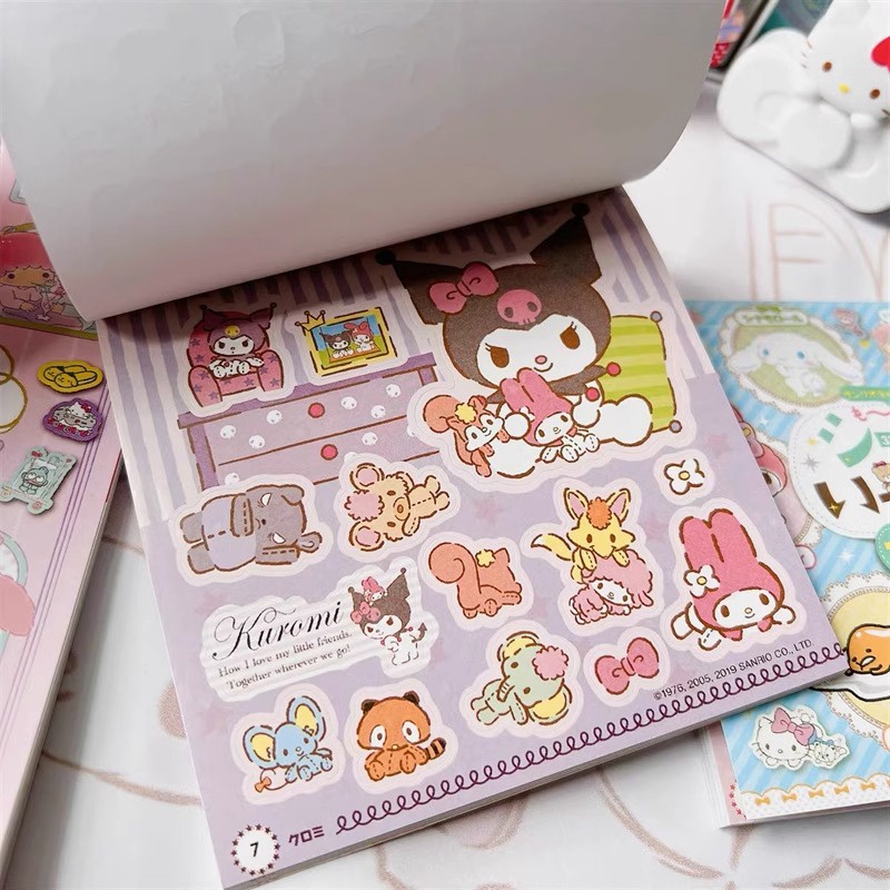 Hoạt Hình Set 24 Sticker Dán Trang Trí Sách diy Hình sanrio my melody cinnamoroll big-Ear girl