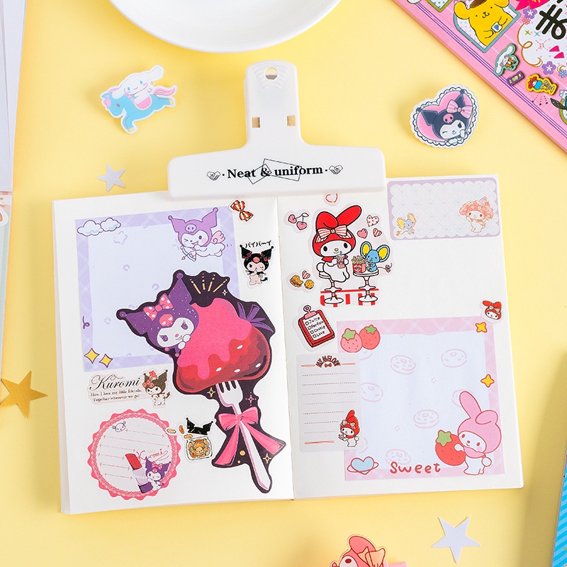 Hoạt Hình Set 24 Sticker Dán Trang Trí Sách diy Hình sanrio my melody cinnamoroll big-Ear girl