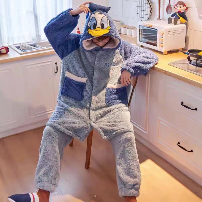 Bộ Đồ Ngủ Hình Vịt donald Dễ Thương Cho Cặp Đôi