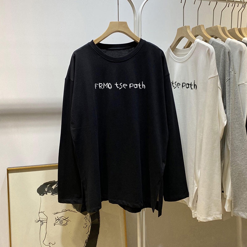 Áo Thun cotton Tay Dài In Họa Tiết Thời Trang Thu Đông 2023 Mới