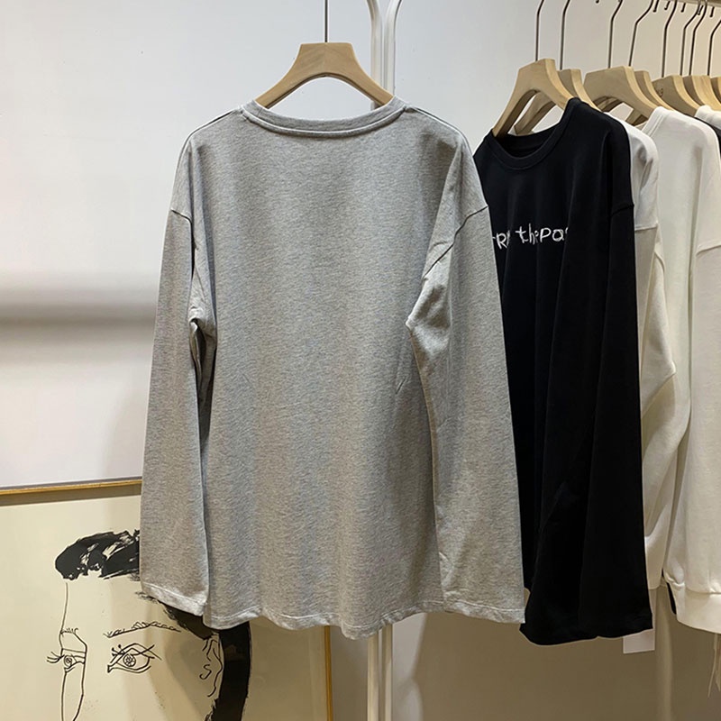 Áo Thun cotton Tay Dài In Họa Tiết Thời Trang Thu Đông 2023 Mới