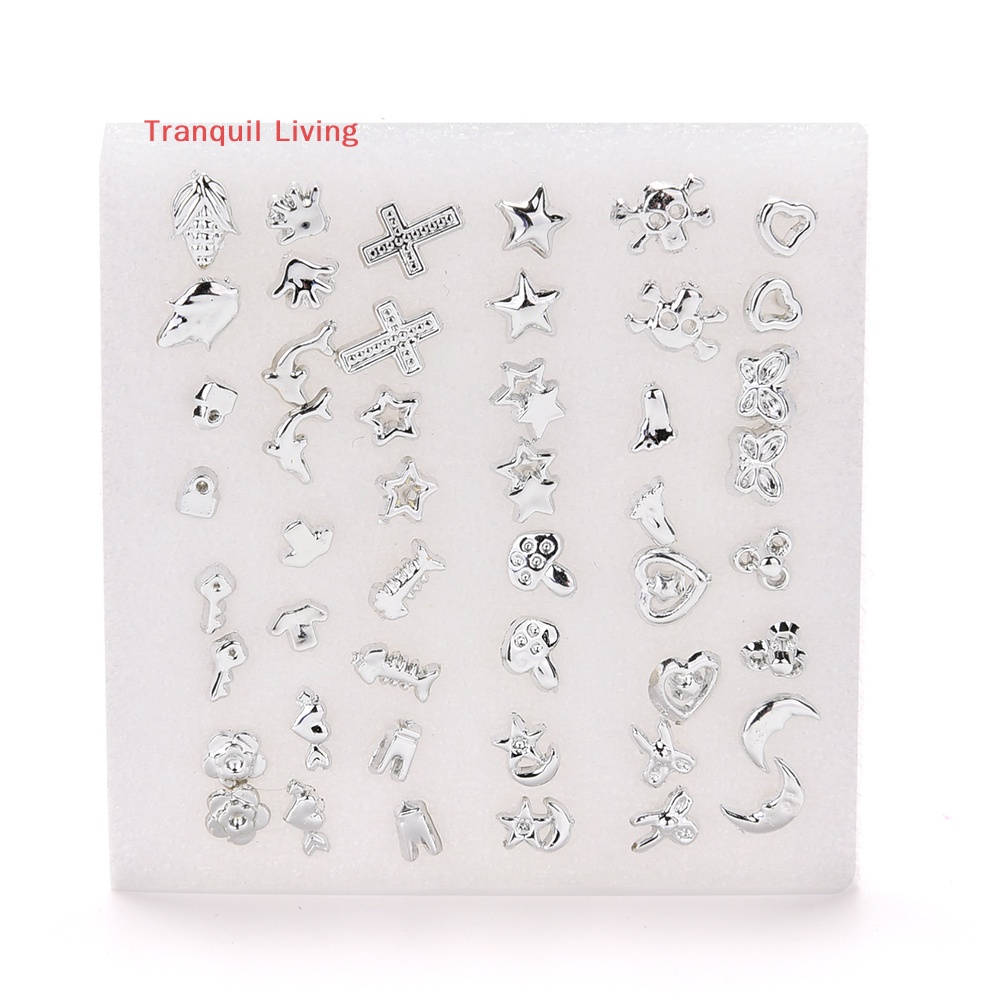 Set 24 Đôi Khuyên Tai Nhựa Mạ Bạc Trộn Thời Trang Bán Sỉ M I