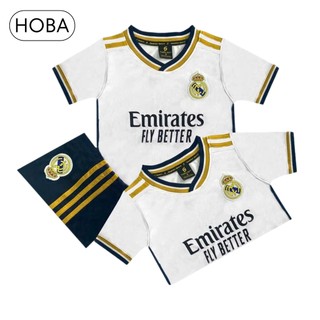 Bộ quần áo bóng đá trẻ em đồ đá banh trẻ em CLB Real Madrid trắng