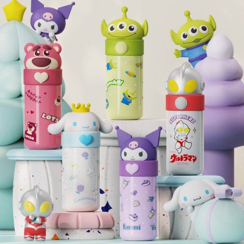 Bình Nước Giữ Nhiệt 350ml sanio Bằng Thép Không Gỉ 316 Họa Tiết ultraman Hoạt Hình Dễ Thương Cho Học Sinh