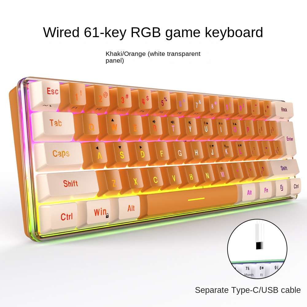 Bàn Phím Cơ 61 Phím k401 Nhiều Màu Sắc Dành Cho game Thủ Công