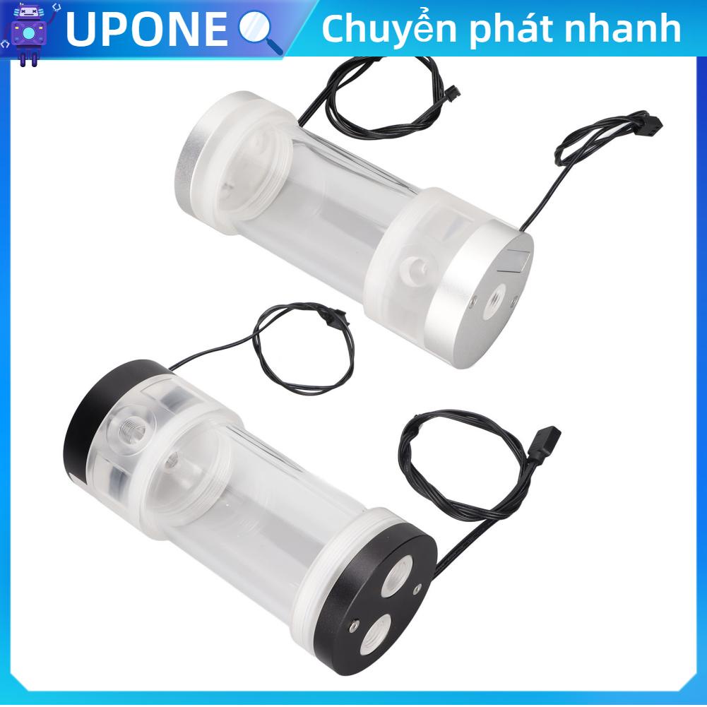 Bể làm mát nước 200ML Hiển thị nhiệt độ RGB 160mm G1/4 máy tính hình trụ UPONE