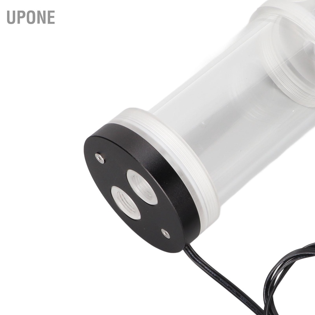 Bể làm mát nước 200ML Hiển thị nhiệt độ RGB 160mm G1/4 máy tính hình trụ UPONE